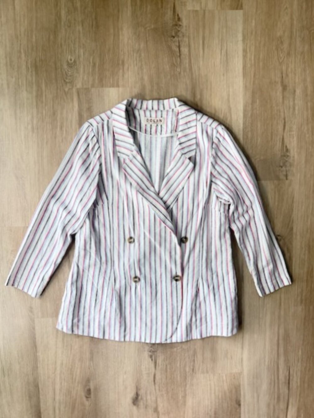Plus Size Linen Blazer Dolan Anthropologie Stripe 1X